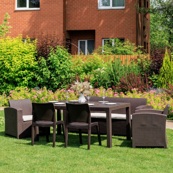 Обеденный комплект Royal Family LANA LUX DINING M коричневый